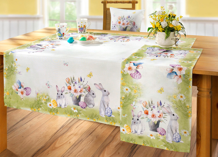Woontextiel - Sfeervolle woonaccessoires, in Größe 101 (Loper, 40 x 90 cm) bis 404 (Kussensloop, 40 x 40 cm), in Farbe GROEN Ansicht 1