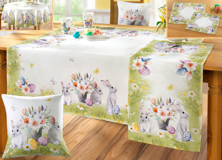 Woontextiel - Sfeervolle woonaccessoires, in Größe 101 (Loper, 40 x 90 cm) bis 404 (Kussensloop, 40 x 40 cm), in Farbe GROEN