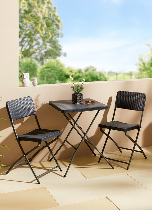 Tuinmeubels - Balkonset in rotanlook, in Farbe ANTRACIET Ansicht 1