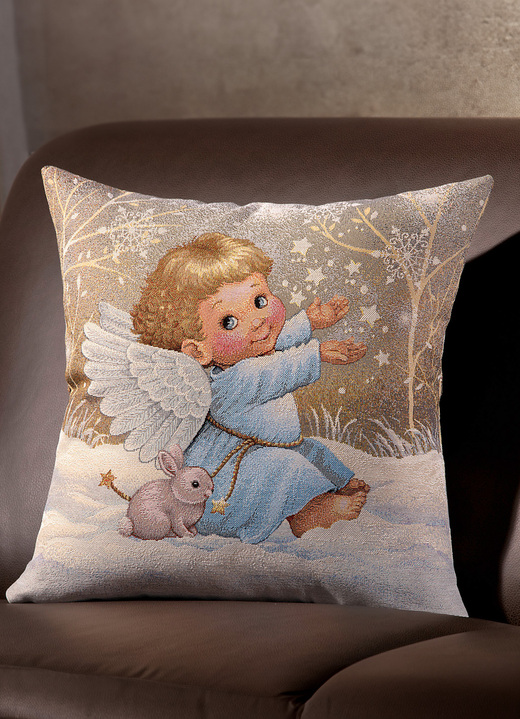 Decoratiekussens & slopen - Kussenhoes met engelenmotief, in Farbe MEERKLEURIG Ansicht 1