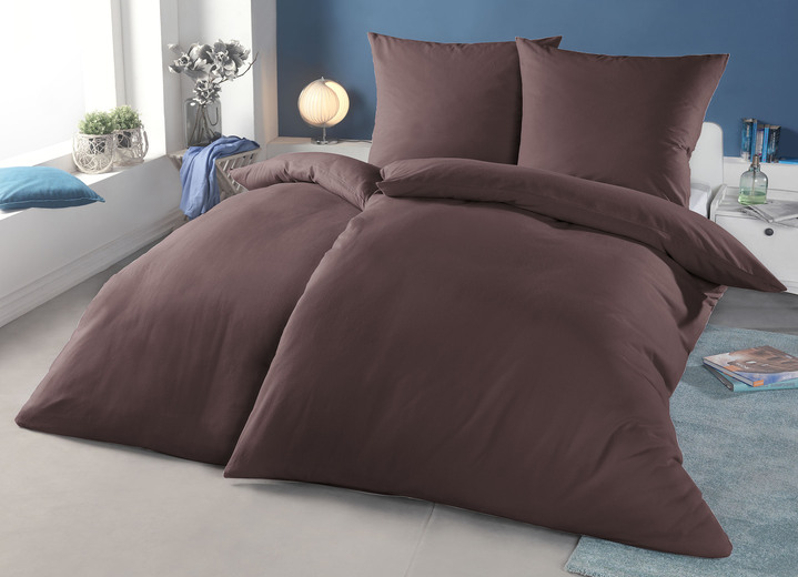Beddengoed - Beaverteen beddengoedset met ritssluiting, in Größe 112 (80 x 80 cm + 135 x 200 cm) bis 115 (80 x 80 cm + 155 x 220 cm), in Farbe BRUIN Ansicht 1