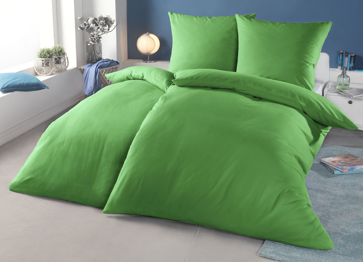 Beddengoed - Beaverteen beddengoedset met ritssluiting, in Größe 112 (80 x 80 cm + 135 x 200 cm) bis 115 (80 x 80 cm + 155 x 220 cm), in Farbe GROEN Ansicht 1