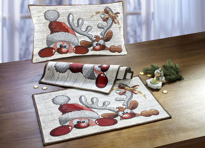 Tafellakens - Tafel- en kamerdecoratie van gobelin, in Größe 100 (2 x placemats, 33/48 cm) bis 404 (kussensloop 30/50 cm), in Farbe MULTICOLOR Ansicht 1