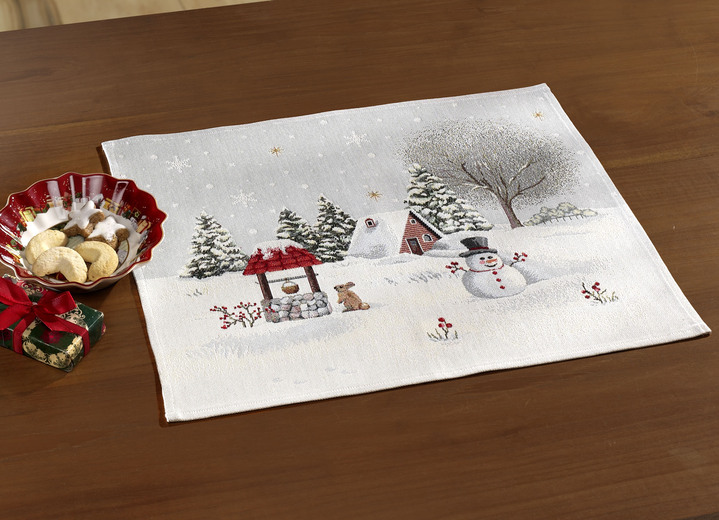Tafellakens - Tafel- en kamerdecoratie van gobelin, in Größe 100 (2x placemat, 33 x 45 cm) bis 404 (Kussensloop, 45 x 45 cm), in Farbe MULTICOLOR Ansicht 1