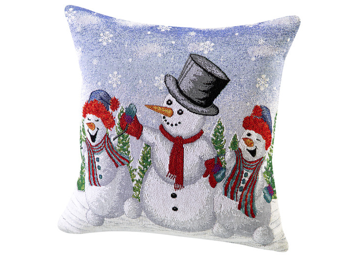 Decoratiekussens & slopen - Kussenhoes van tapijt met ritssluiting, in Farbe MULTICOLOR, in Ausführung sneeuwmannen Ansicht 1