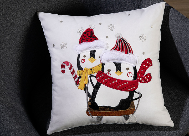 Decoratiekussens & slopen - Kussensloop pinguïns met ritssluiting, in Farbe MULTICOLOR Ansicht 1