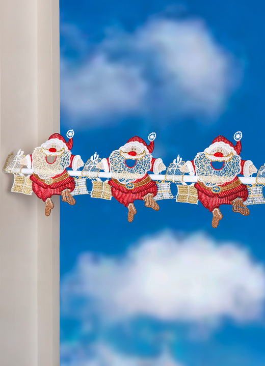 Klassiek - Kerstboomversiering gemaakt van Plauen-kant, in Größe 626 (H15xB 35 cm) bis 662 (H15xB116 cm), in Farbe MULTICOLOR Ansicht 1