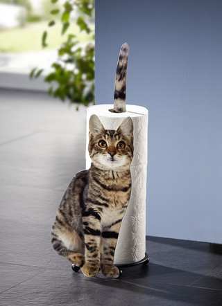 Cat papierrolhouder van metaal