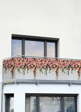 Balkon privacyscherm aan één zijde bedrukt inclusief bevestigingsmateriaal