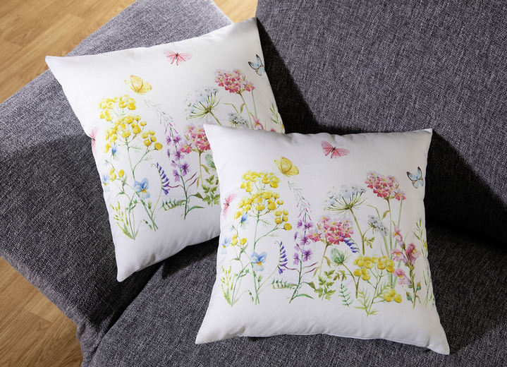 - Kussenhoezen met bloemenweidemotieven, set van 2, in Farbe MULTICOLOR