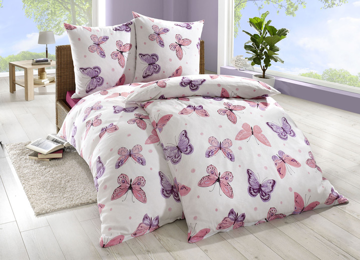 Beddengoed - Renforcé beddengoedset van Dobnig, in Größe 111 (40/80 cm + 135/200 cm) bis 412 (2x 80/80 cm + 2x 135/200 cm), in Farbe ROSÉ Ansicht 1
