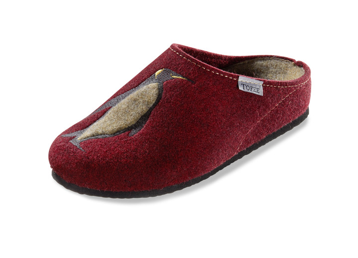 Huisschoenen - Pantoffel van wolvilt, in Größe 036 bis 042, in Farbe BORDEAUX Ansicht 1