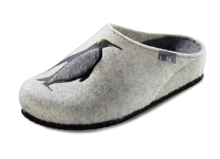 Huisschoenen - Pantoffel van wolvilt, in Größe 036 bis 042, in Farbe WINTERWIT Ansicht 1
