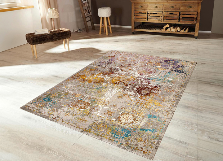 Modern - Bruggen en tapijten van platweefsel met uitgebreide ontwerpen, in Größe 113 (vloerkleed, 80 x 150 cm) bis 306 (tapijt, ø 200 cm), in Farbe KLEURRIJK, in Ausführung Dessin 1 Ansicht 1