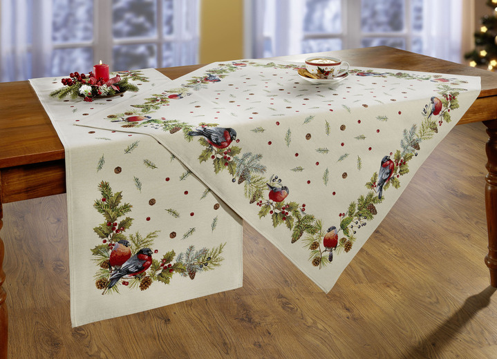 Woontextiel - Tafel- en kamerdecoratie met natuurmotieven, in Größe 110 (Tafellaken, 100 x 100 cm) bis 404 (Kussensloop, 45 x 45 cm), in Farbe MEERKLEURIG Ansicht 1