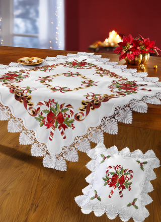 Tafel- en kamerdecoratie met kanten rand