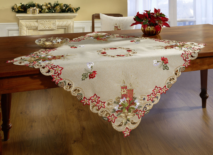 Tafellakens - Tafel- en kamerdecoratie, in Größe 101 (Kleedje ovaal, 35 x 50 cm) bis 404 (Kussensloop, 40 x 40 cm), in Farbe BRUIN-MEERKLEURIG Ansicht 1