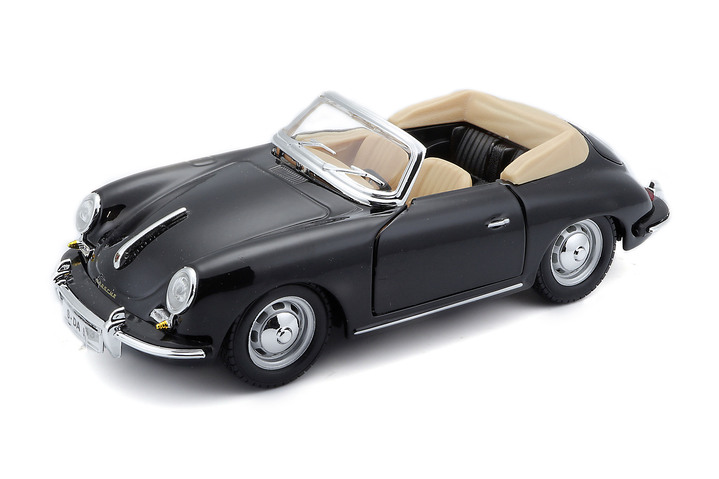 Collectors item - Porsche 356B Cabrio '61 van Bburago, in Farbe ZWART