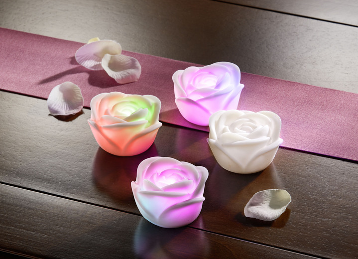 Woonaccessoires - LED rozen, set van 4, in Farbe MULTICOLOR