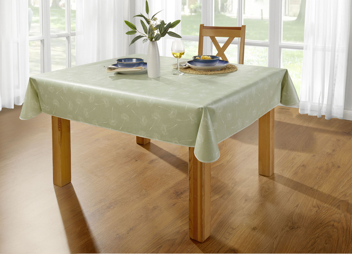 Tuin tafelkleden - Tafelzeil van tafelzeil met paardenbloemmotief, in Größe 108 (tafelkleed, 80/80 cm) bis 190 (Tafellaken ovaal, 140/190 cm), in Farbe GROEN Ansicht 1