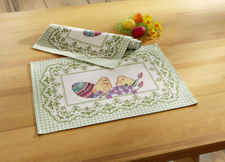 Woontextiel - Tapijt tafelkleed en kussensloop, in Größe 100 (2x placemat, 33 x 45 cm) bis 404 (Kussensloop, 45 x 45 cm), in Farbe MEERKLEURIG Ansicht 1