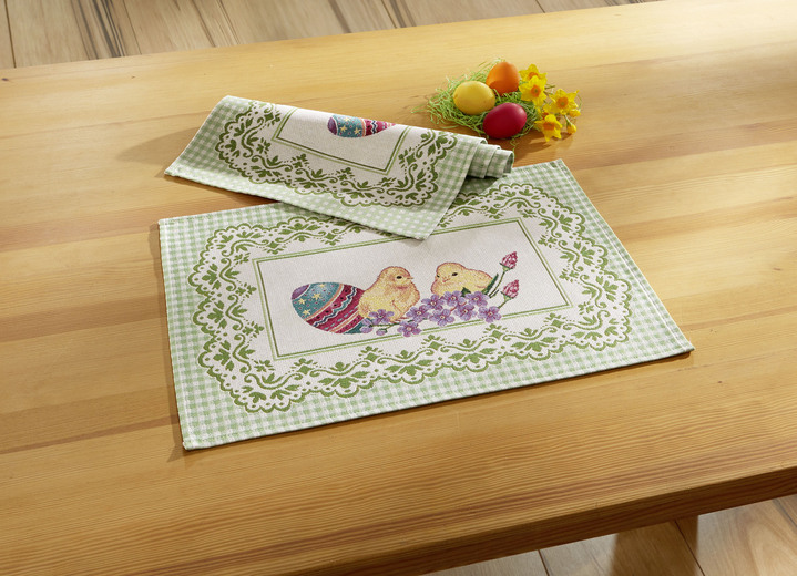 Woontextiel - tafel- en kamerdecoratie met paasmotief, in Größe 100 (2 placemats, 33/45 cm) bis 404 (Kussensloop, 45/45 cm), in Farbe MULTICOLOR Ansicht 1