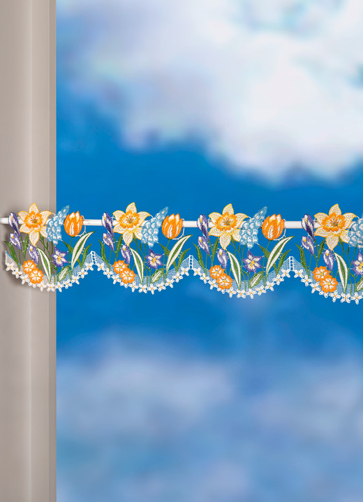 Korte gordijnen - Paaldecoratie, in Größe 628 (H15xW48 cm) bis 654 (H15xB96 cm), in Farbe MULTICOLOR Ansicht 1