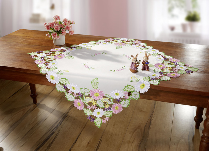 Woontextiel - Tafel- en kamerdecoratie in lentefrisse kleuren, in Größe 102 (Loper, ovaal, 40 x 85 cm) bis 404 (Kussensloop, 40 x 40 cm), in Farbe MULTICOLOR Ansicht 1