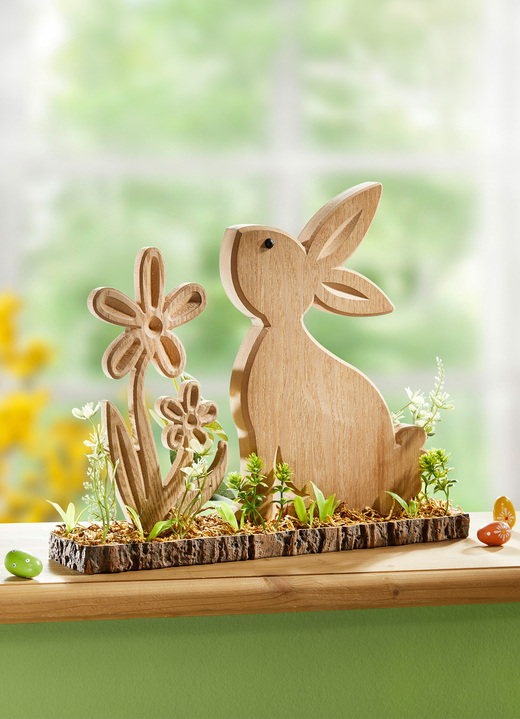 Pasen - Houten Decoratie Konijn, in Farbe NATUUR-BRUIN