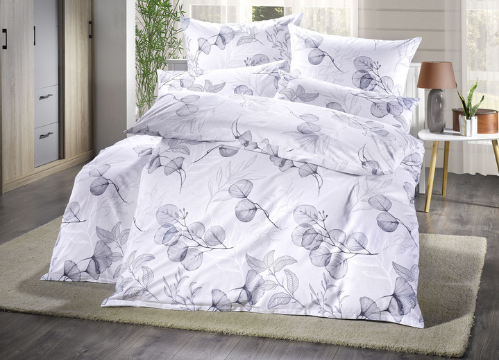 Beddengoed - Beddengoedset in Renforcé-kwaliteit, in Größe 111 (40 x 80 cm + 135 x 200 cm) bis 412 (4-delige voordeelset: 2x cm + 80x80 cm, in Farbe GRIJS Ansicht 1