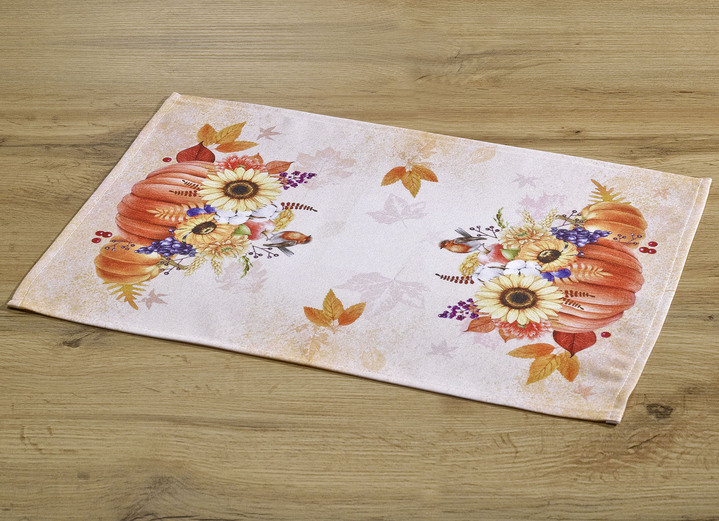 Woonaccessoires - Tafel- en kamerdecoratie met herfstmotieven, in Größe 101 (Kleedje, 35 x 50 cm) bis 404 (Kussensloop, 40 x 40 cm), in Farbe NATUUR-MEERKLEURIG Ansicht 1