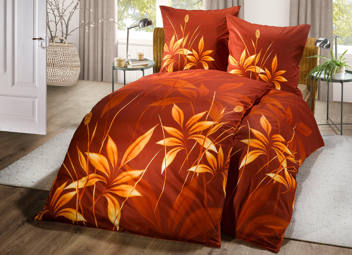 Beddengoed - Renforcé beddengoedset van Grund, in Größe 111 (40 x 80 cm + 135 x 200 cm) bis 115 (80 x 80 cm + 155 x 220 cm), in Farbe BRUIN