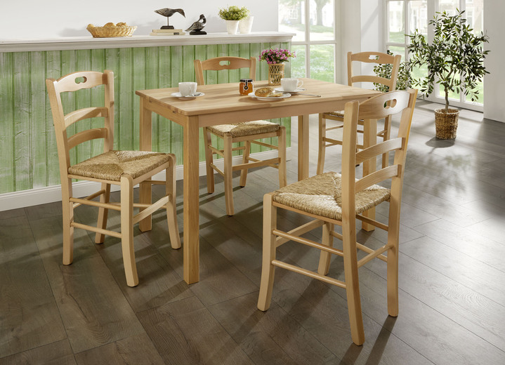 Stoelen & zitbanken - Eetkamerstoelen, set van 2, gemaakt van massief beukenhout, in Farbe NATUREL Ansicht 1