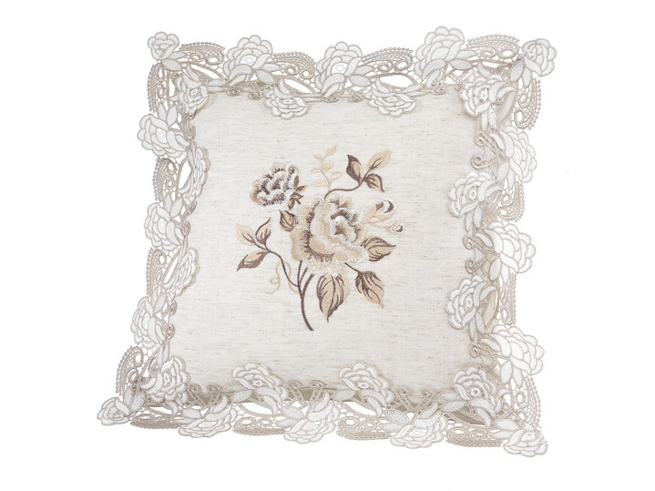 Woontextiel - Tafel- en kamerdecoratie met kanten rand, in Größe 100 (ovale kleedjes, 30 x 45 cm) bis 404 (Kussensloop, 40 x 40 cm), in Farbe BEIGE Ansicht 1