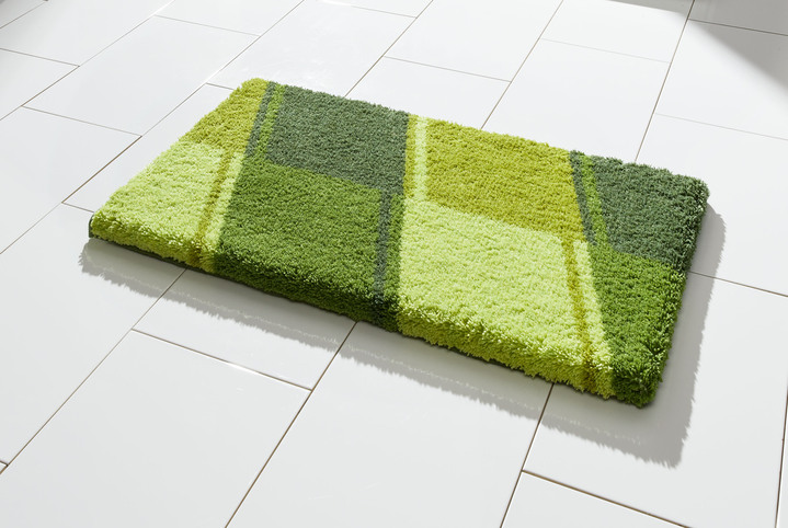 Badmatten - Badmattenset met antislip-onderkant, in Größe 100 (Matje, halfrond 50/80 cm) bis 112 (Toiletdekselafdekking 47/50 cm), in Farbe GROEN Ansicht 1