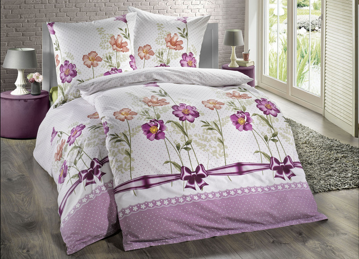 Beddengoed - Renforcé beddengoedset met ritssluiting, in Größe 111 (40 x 80 cm + 135 x 200 cm) bis 115 (80 x 80 cm + 155 x 220 cm), in Farbe ROSÉ Ansicht 1