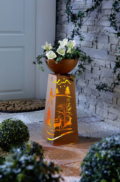 - Decoratieve zuil van metaal met roestlook, in Farbe ROEST