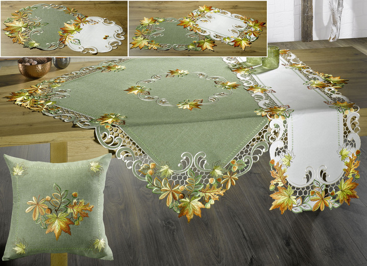 Woontextiel - Tafel- en kamerdecoratie, in Größe 101 (Kleedje, 35 x 50 cm) bis 404 (Kussensloop, 40 x 40 cm), in Farbe GROEN Ansicht 1
