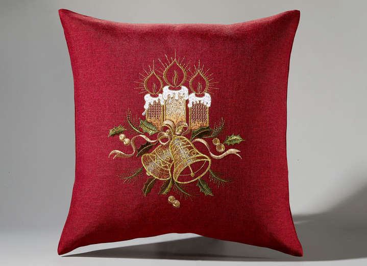 Woontextiel - Rijkelijk geborduurde tafel- en kamerdecoratie, in Größe 130 (2x placemat, 30 x 45 cm) bis 404 (Kussensloop, 40 x 40 cm), in Farbe ROOD Ansicht 1