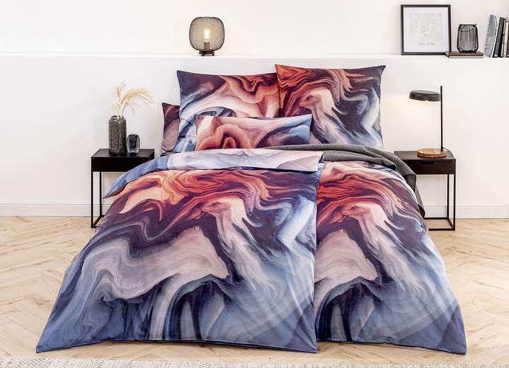 Beddengoed - Mako satijnen beddengoedset van Estella, in Größe 112 (80 x 80 cm + 135 x 200 cm) bis 121 (Kissenbezug, 40x80 cm), in Farbe ROOD Ansicht 1