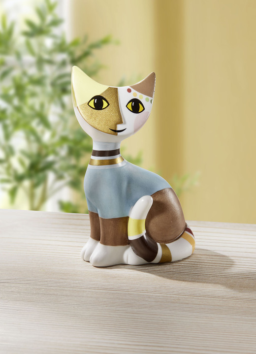 Beeldjes - Goebel kat van hoogwaardig bisque-porselein, in Farbe BUNT