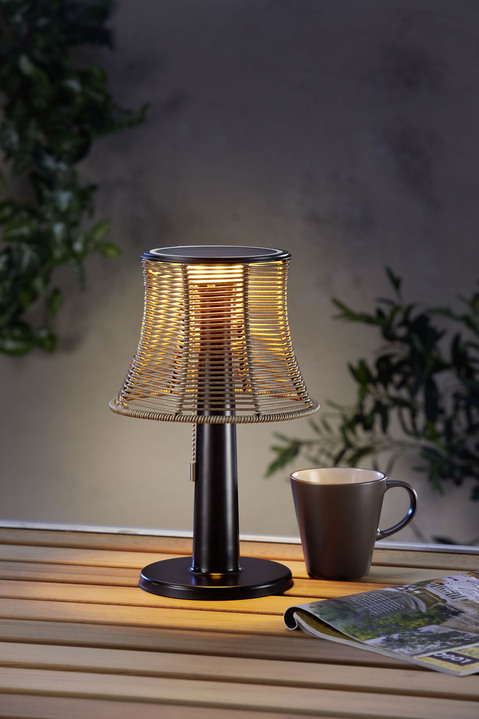 Tuinverlichting - Moderne tafellamp op zonne-energie, in Farbe GRAU Ansicht 1