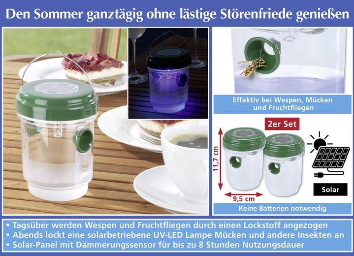 Tuingereedschap & accessoires - Insectenvallen op zonne-energie, set van 2, in Farbe MEERKLEURIG Ansicht 1