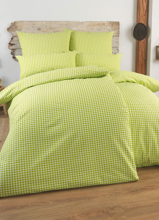 Beddengoed - Beddengoedset met rits, in Größe 111 (40 x 80 cm + 135 x 200 cm) bis 115 (80 x 80 cm + 155 x 220 cm), in Farbe GROEN Ansicht 1