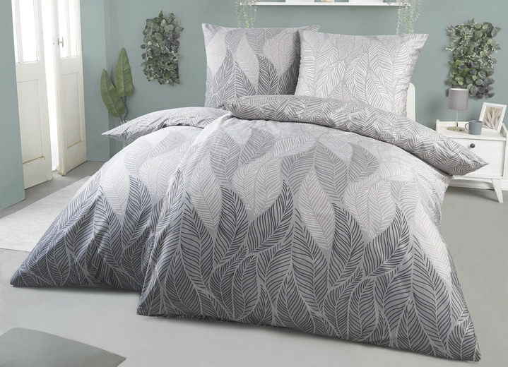 Beddengoed - Beddengoedset, in Größe 112 (80/80 cm + 135/200 cm) bis 115 (80/80 cm + 155/220 cm), in Farbe GRAU Ansicht 1