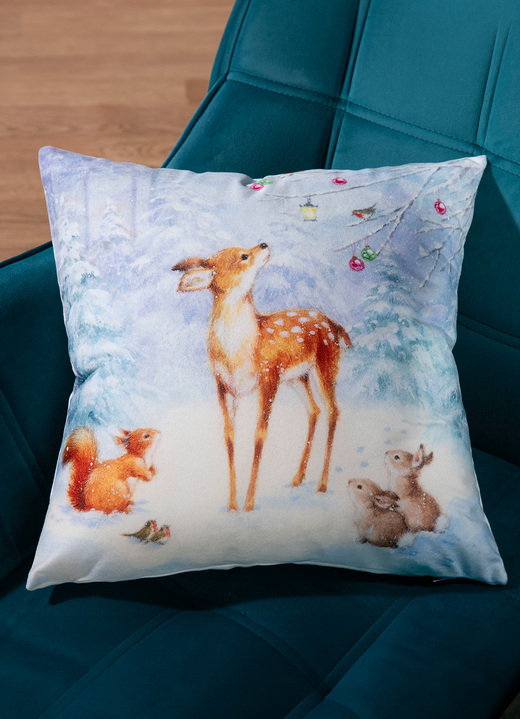 Decoratiekussens & slopen - Kussensloop met fluweellook, in Farbe KLEURRIJK Ansicht 1