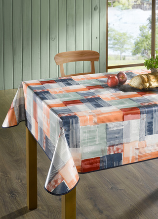 Tafelkleed van tafelzeil met patchworklook
