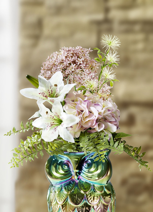 Kunst- & textielplanten - Lelie/hortensia arrangement, in Farbe WEISS-ROSA-GRÜN