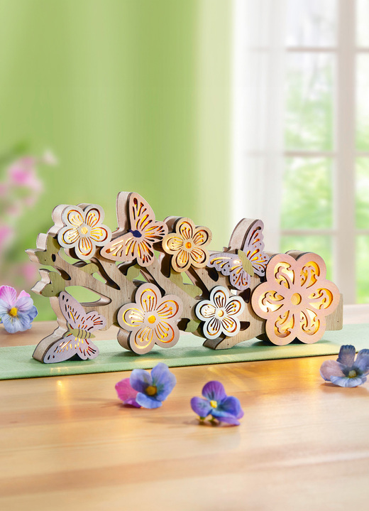 Pasen - Verlichte houten decoratie, in Farbe KLEURRIJK