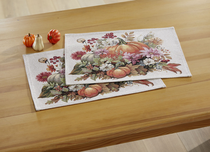 Woontextiel - Herfsttafel- en kamerdecoratie, in Größe 100 (2 placemats, 36x 45 cm) bis 404 (Kussensloop, 45 x 45 cm), in Farbe BUNT Ansicht 1